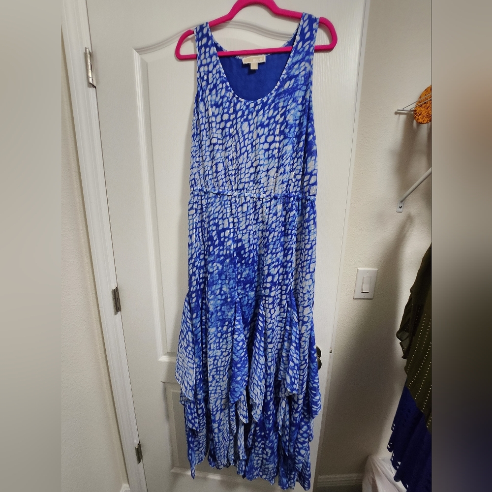 Michael Kors blue and white handkerchief dress, Large